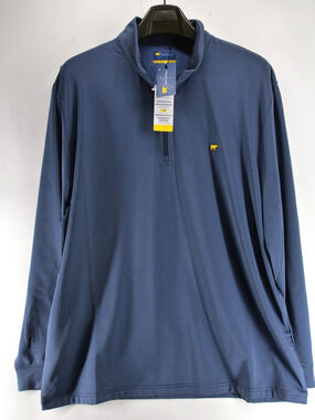 NWT Jack Nicklaus Men XXL Golf Pullover Quarter Zip Blue Striped UPF 50 2XL